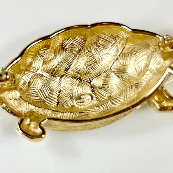 Givenchy Vintage Logo Trimmed Turtle Brooch - Picture 6 of 7